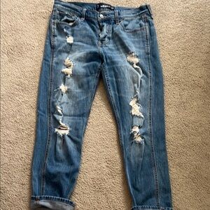 Hollister Blue Boyfriend Jeans with Distressed Details